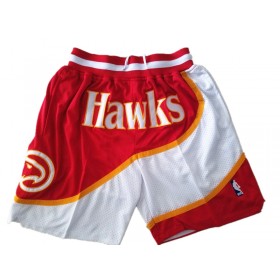 NBA Atlanta Hawks Homme Shorts à poche Blanc Rouge Swingman